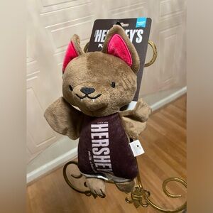 Hershey’s Batt Dog Chew Toy Plush Clinker &  Squeak Toy 10”